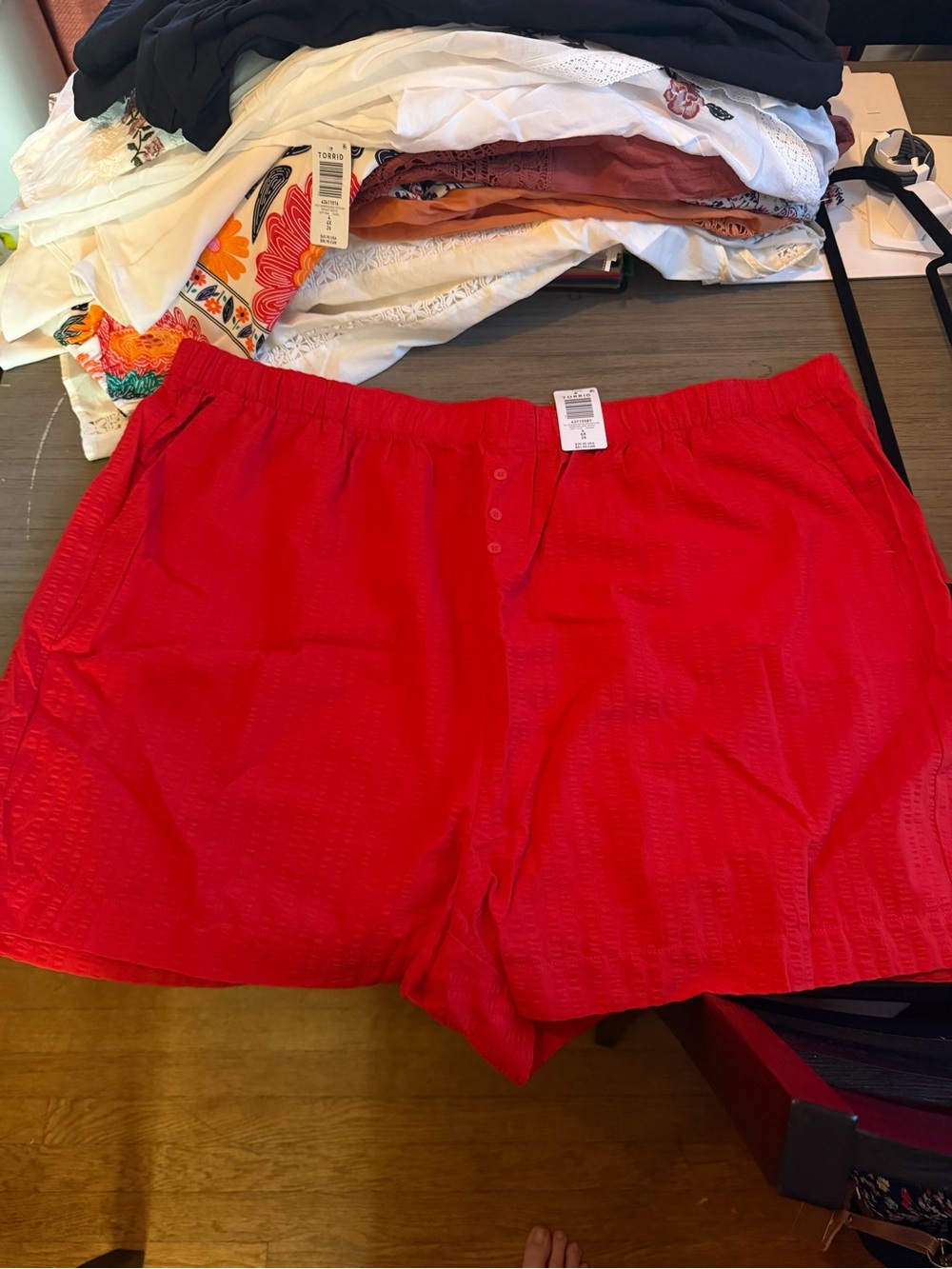 torrid Bright Red Elastic-Waist Bermuda Shorts